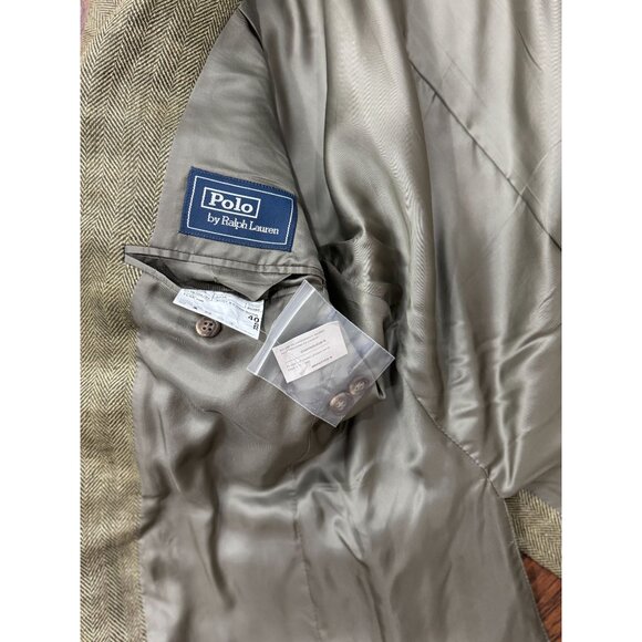 NEW Ralph Lauren 100 % Lino Jacket Blazer 40R GARRISON Italy Herringbone - Picture 9 of 12